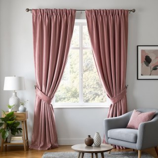 Matte Majesty Dusky Pink Blackout Velvet Curtain 2