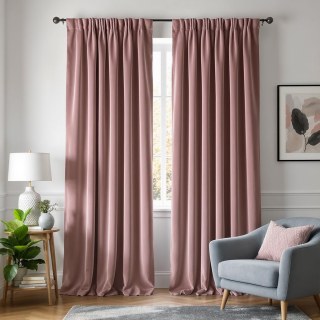 Matte Majesty Dusky Pink Blackout Velvet Curtain