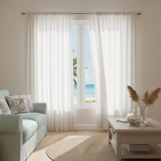 Country Escape Striped Linen Voile Curtain