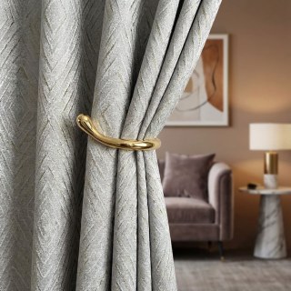 Diamond Life 3D Jacquard Gold Glittery Silver Grey Geometric Curtain 2
