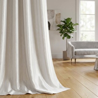 Dotted Cascade Cream Shimmering Striped Curtain
