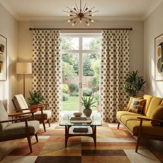 Dottie Delight Mid Century Modern Dusky Green Polka Dot Chenille Curtain 20251203044547 1