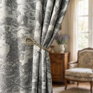 Forest Tale Toile de Jouy Bear Leopard Owl Grey Blackout Animal Print Curtains 2