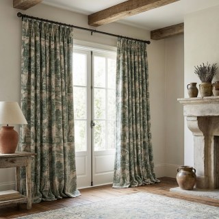 Forest Tale Toile de Jouy Bear Leopard Owl Matcha Green Blackout Animal Print Curtains 4