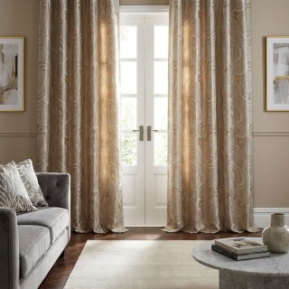 Gilded Marble Luxury 3D Jacquard Mocha Cream Abstract Curtain 3