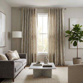 Gilded Stripes Subtle Textured Gray and Gold Striped Curtain 3