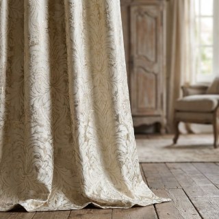Golden Baroque Luxury Jacquard Cream Gold Damask Curtains 2