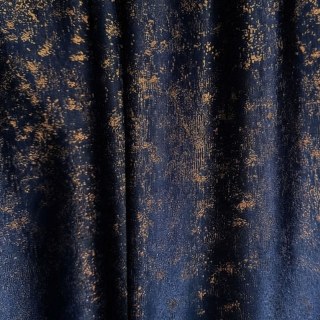 Golden Nebula Luxury Jacquard Dark Blue Curtains with Gold Glitters 6