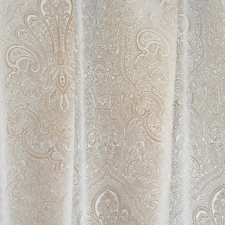 Opulent Floral Luxury Jacquard Beige Cream Damask Curtain 7