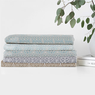 Folk Heart Scandinave Floral Chenille Jacquard Lourd Turquoise Bleu Rideau 7