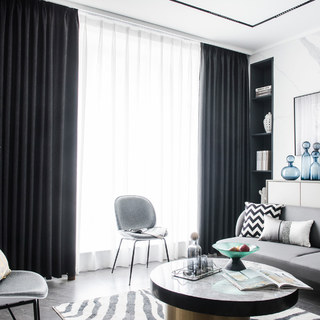 Superthick Willow laisse le charbon noir 100% noir rideau 2