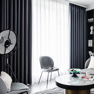 Superthick Willow feuilles gris clair 100% noir rideau 4
