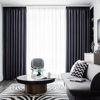 Superthick Willow feuilles gris clair 100% noir rideau 2