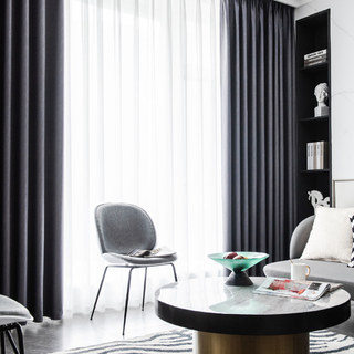 Superthick Willow feuilles gris clair 100% noir rideau 6