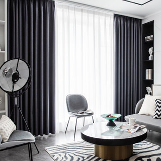 Superthick Willow feuilles gris clair 100% noir rideau 5
