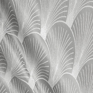 Le Roaring Twenties Luxury Art Déco Morandi Gris & Argent Rideau à motif Shell 6
