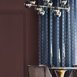 L'art de luxe des années 20 Roaring Deco Rideau Aqua Blue & Argent à motif Shell