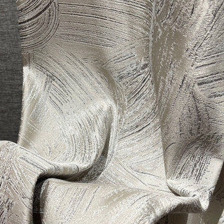 Rideau de Champagne Jacquard de luxe avec détails en argent 3
