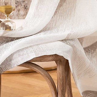 Nouvelle vague Jacquard Mocha Brown Modern Geometric Voile Rideau 4