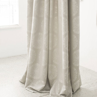 Dandy Pissenlit Luxe 3D Jacquard Beige Crème Rideau 4