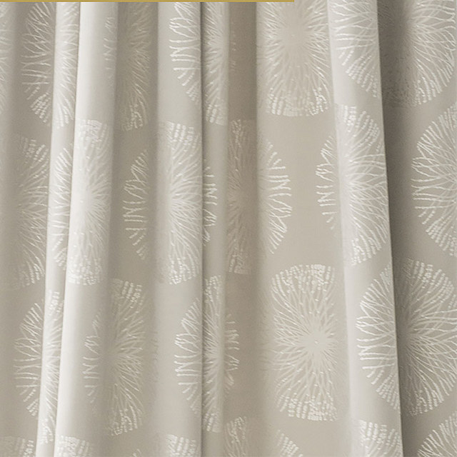 Dandy Pissenlit Luxe 3D Jacquard Beige Crème Rideau 1