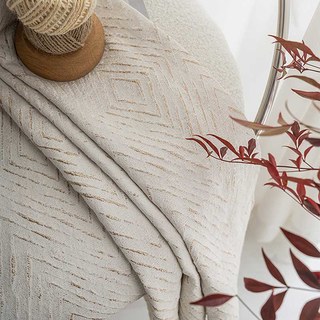 Diamond Life 3D Jacquard Or Glitterie Crème beige Rideau géométrique