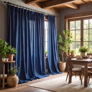 Cotton Club Pur Coton Marine Bleu Tissu Voile Semi-Transparent Lourd