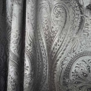 Royal Mirage Jacquard Gris Anthracite Rideau en Velours Damassé