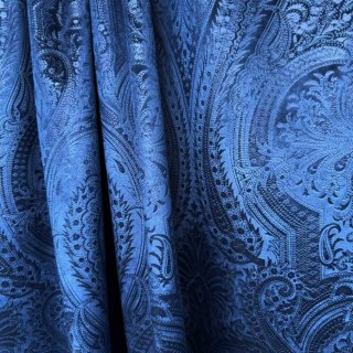Royal Mirage Marine Bleu Marine Velours Rideau Damassé 2