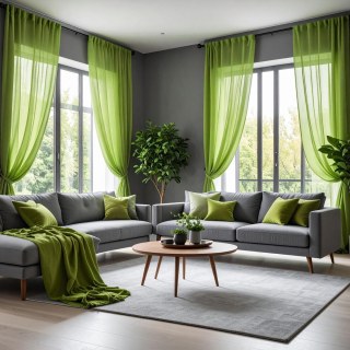 Smarties Vert Citron Rideau Voile Doux et Transparent 2
