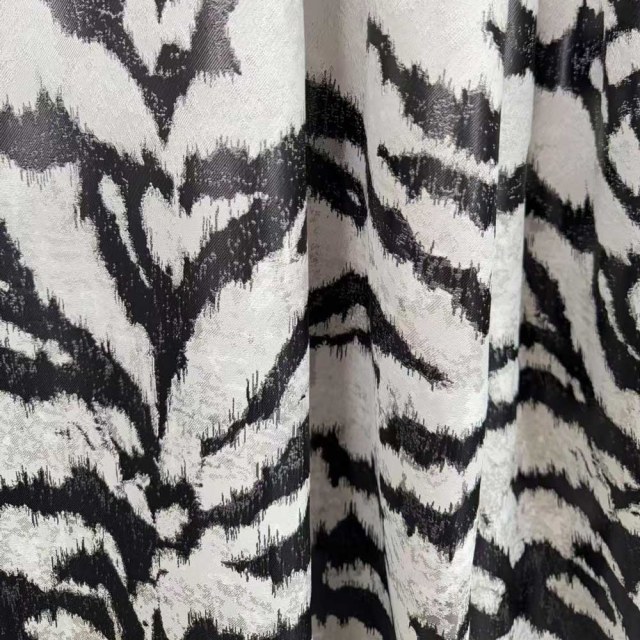 Rayures de Tigre Noir et Blanc Rideau Imprimé Animal 1