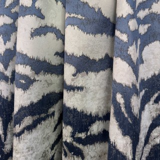 Tiger Stripes Marine Blue Animal Print Rideau