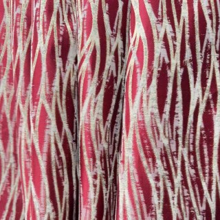 Woven Drift Résumé Rideaux rouges géométriques avec des détails dorés