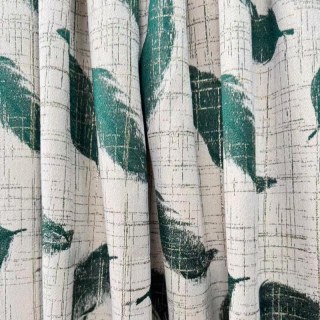 Plume & Motif Rideau vert de plume Jacquard de luxe
