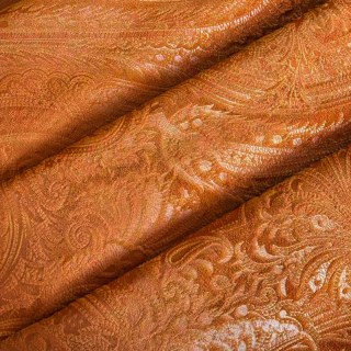 Rideau en velours damassé orange Royal Mirage 2