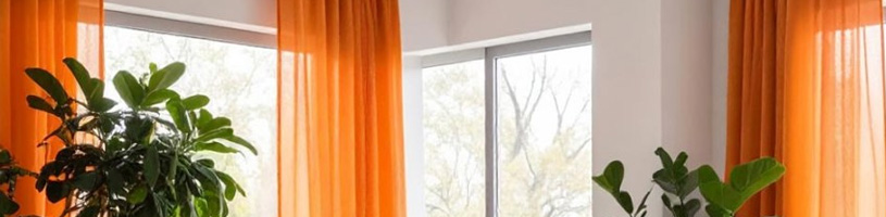 Orange/Terracotta Rideau en Voile