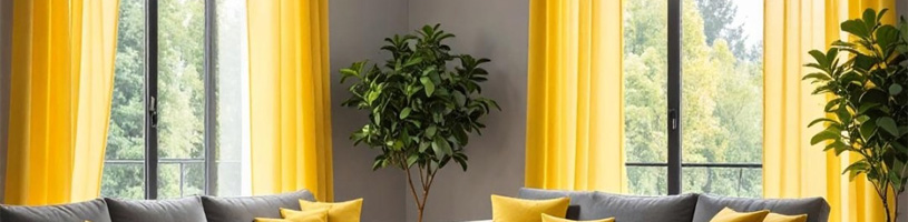 Jaune Rideau en Voile