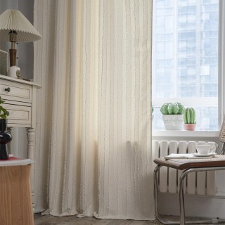 Boho Chic crème Off blanc frange rayé rideau 3