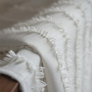 Boho Chic crème Off blanc frange rayé rideau 4