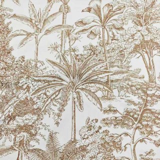Tropica Vintage Mocha Brown Chenille Toile de Jouy Rideaux 6