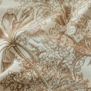 Tropica Vintage Mocha Brown Chenille Toile de Jouy Rideaux 5