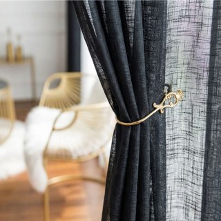 Une Touche de Soleil Voilage Semi-Transparent Noir Lourd Rideau en Tulle 3