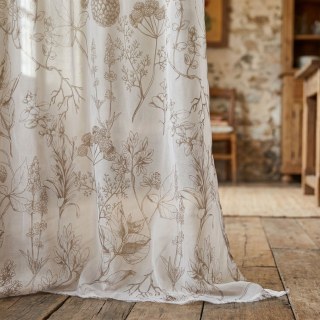 Berry Meadow Mocha Brun Fleurs Voile Rideaux 3