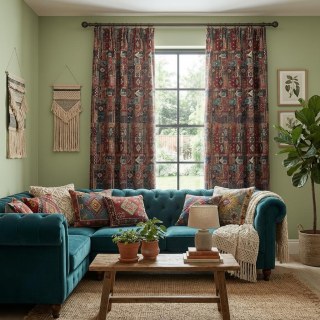 BOHO Rhapsodie Rideau Géométrique Multicolore Rouge 3