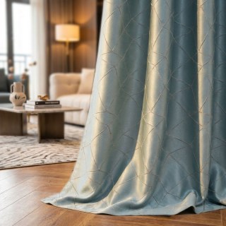 Capriccio Rideau géométrique jacquard 3D de luxe bleu œuf de canard 2