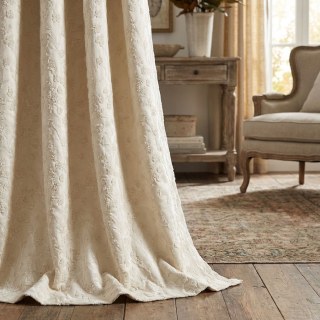 Fleurs de cerisier Crème Rideau occultant en chenille 2