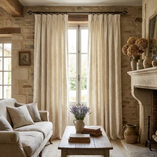 Fleurs de cerisier Crème Rideau occultant en chenille 3