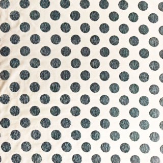 Dottie Délice Mid Century Modern Dusky Teal Polka Dot Chenille Rideau 8