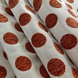 Dottie Delight Mid Century Modern Terracotta Orange Polka Dot Chenille Rideau 7