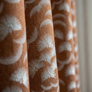 Fluttering Fanburst Art Déco Géométrique Terracotta Orange Brûlé Rideaux 4